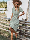 Pleated Stripe Maxi Dress