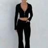 Autumn Knitted Hooded Zipper Jackets 2 Piece Pant Set Outfits Women Coats Hoodie Tracksuit Sexy Elegant Pink Two Piece Sets