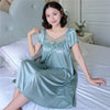 XXXXL Ladies Women Satin Sexy Lingerie Lace Fancy Nightshirts Elegant Chemise Sleepwear Night Baby Doll Underwear Sleepwear