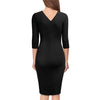 New Long Dresses Women Knee-length Elegant Fashion V Neck Long Sleeve Waistband Slim Fit Official Evening Banquet Hip Wrap Dress