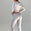 Autumn Knitted Hooded Zipper Jackets 2 Piece Pant Set Outfits Women Coats Hoodie Tracksuit Sexy Elegant Pink Two Piece Sets