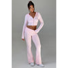 Autumn Knitted Hooded Zipper Jackets 2 Piece Pant Set Outfits Women Coats Hoodie Tracksuit Sexy Elegant Pink Two Piece Sets