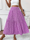 Women New Classic Printed Skirt Retro High Waist Long Skirt Casual Stylish Loose Beach Skirt Elegant Ladies Floral Pleated Skirt