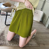 Solid Color Pleated Shorts