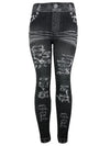 Women's Pants Printed Seamless Imitation Denim Tight Leggings Sexy Leg Wrap Pants Cropped Pants Pants women