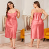 PLUS SIZE 3XL Female Nightgown Sexy Suspender Nightdress Chemise Sleepwear Lingerie Spring Summer Satin Lounge Wear Home Dress