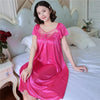 XXXXL Ladies Women Satin Sexy Lingerie Lace Fancy Nightshirts Elegant Chemise Sleepwear Night Baby Doll Underwear Sleepwear