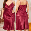 PLUS SIZE 3XL Female Nightgown Sexy Suspender Nightdress Chemise Sleepwear Lingerie Spring Summer Satin Lounge Wear Home Dress