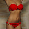 2023 New Bikini High Waist Strapless Sexy Bikini Women Swimwear Women Swimsuit Bathing Suit Monokin Pure Color Bikini Sets