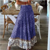 New Printed Swing Skirt Women's, Bohemian Casual High Waist Long Dress Beach Dress Spring Summer