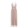 Customized Deep V Mesh Sling Halter Dress Skirts