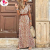 Vintage Paisley Print Long Dress