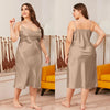 PLUS SIZE 3XL Female Nightgown Sexy Suspender Nightdress Chemise Sleepwear Lingerie Spring Summer Satin Lounge Wear Home Dress