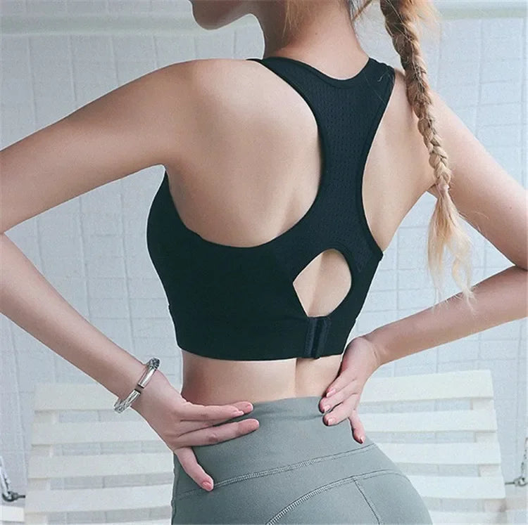 S-5XL Sports Top Yoga Bra Women Push Up Underwear BH Gym Shirt Fitness Breathable Sportswear Sports Bra  Crop Tank Top Plus Size