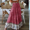 New Printed Swing Skirt Women's, Bohemian Casual High Waist Long Dress Beach Dress Spring Summer