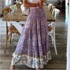 New Printed Swing Skirt Women's, Bohemian Casual High Waist Long Dress Beach Dress Spring Summer