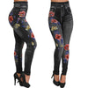 Women's Pants Printed Seamless Imitation Denim Tight Leggings Sexy Leg Wrap Pants Cropped Pants Pants women