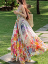 Summer Floral Print Boho Maxi Dress