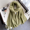 Plain Tassel Wool Scarf