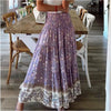 New Printed Swing Skirt Women's, Bohemian Casual High Waist Long Dress Beach Dress Spring Summer