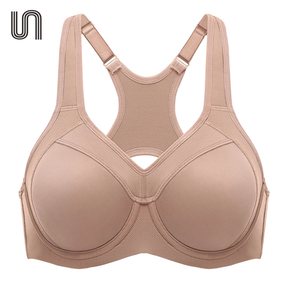 High Impact Sports Bra Power Racerback Underwire Lightly Padded Support Workout Tops Fitness Sportswear Underwear Brassier Women