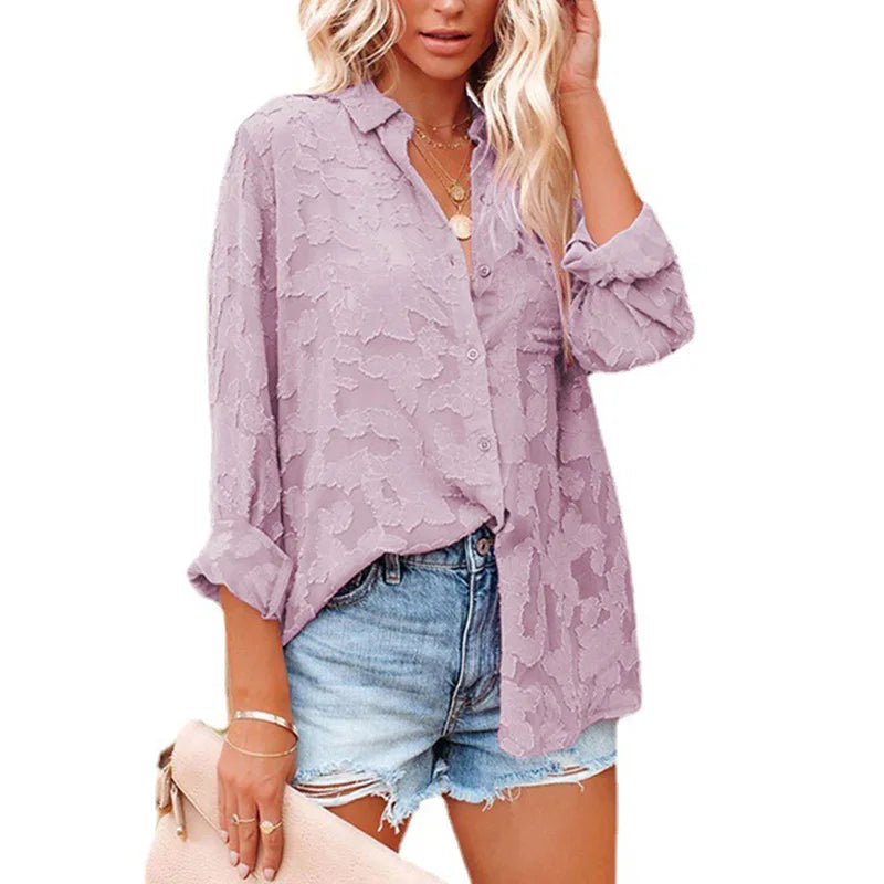 2023 Chiffon Blouse Women's Shirt Long Sleeve Fashion Woman Blouses Female Shirts Basic Ladies Tops Casual Women Clothing