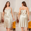 PLUS SIZE 3XL Female Nightgown Sexy Suspender Nightdress Chemise Sleepwear Lingerie Spring Summer Satin Lounge Wear Home Dress