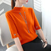 Sequined Pendant O Neck Half Sleeve T-Shirt