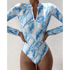 One-Piece Swimsuit For Sports Surfing Long Sleeve Swimwear 2025 New Women's Bodysuit Swimming Bathing Suit Beachwear Pool Bather