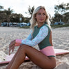 ZAFUAZ 2023 Surfing One Piece Swimsuit Monokini Swimwear Female Sport Long Sleeve Blue Print Swimming Women Bathing Suit Beach