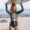 2023 Surfing Sport Swimsuit Long Sleeves Women One Piece Swimsuit  Swimwear Solid Monokini Bathing Suit Tropical Bodysuit Female