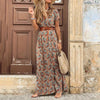 Vintage Paisley Print Long Dress