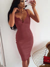 Knitted Elastic Knee-Length Dress