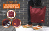 Shopper Bag Tote Bag Foldable Travel Laptop Grocery Nylon KO-SHOULDER WINE