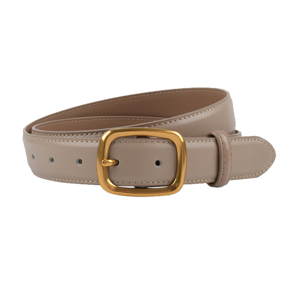 Classic Leather Belts for Women, Joyreap Genuine Leather Womens Belts with Gold Buckle (Khaki)