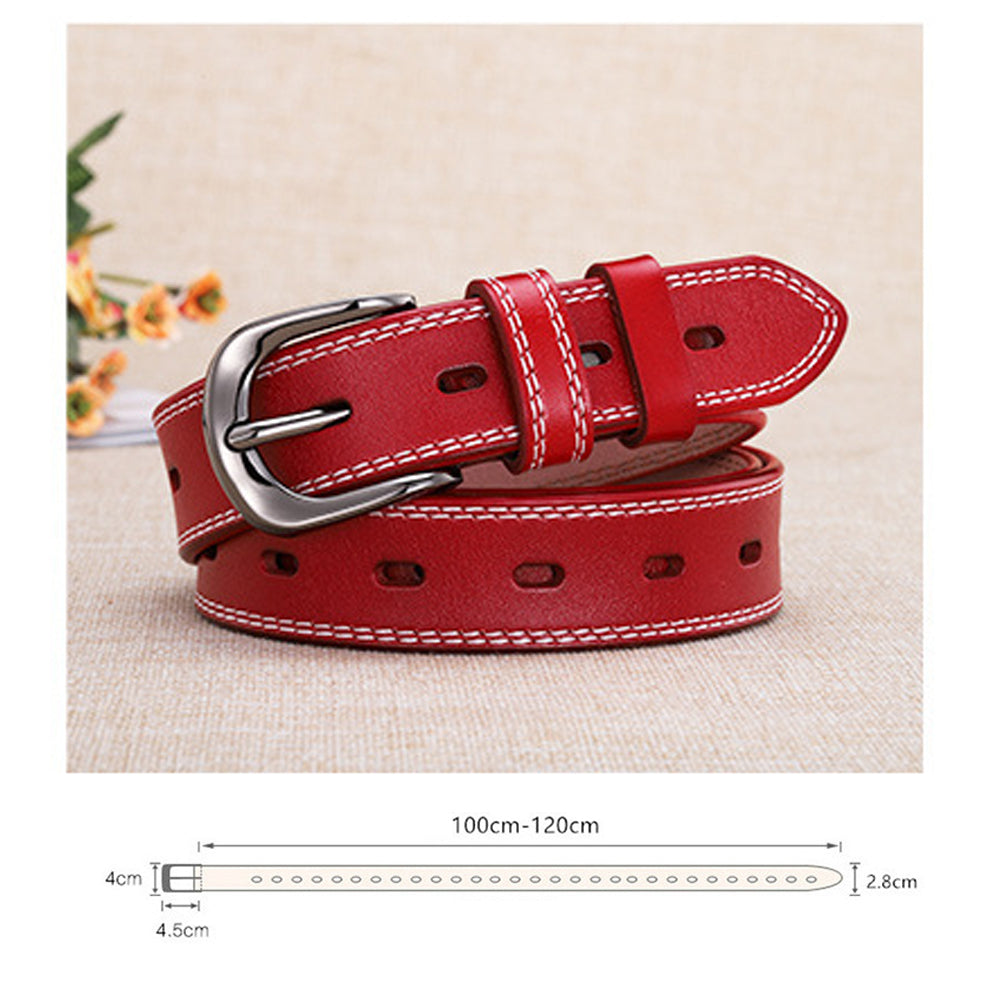 Classic Leather Belts for Women, Joyreap Genuine Leather Womens Belts Alloy Pin Buckle (Black)