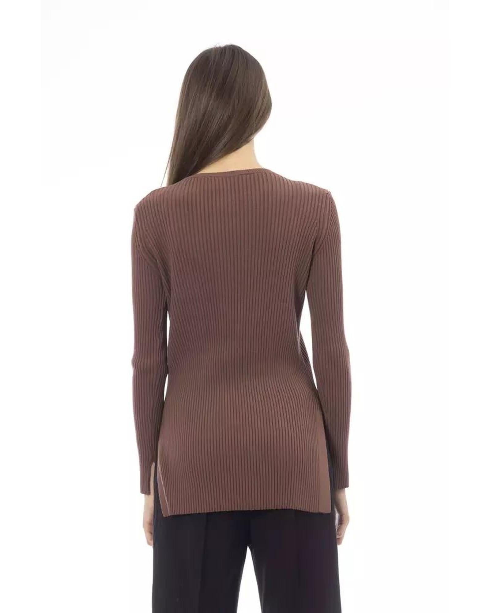 Alpha Studio Women's Brown Viscose Sweater - 42 IT