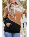 Azura Exchange Cozy Colorblock Hoodie with Side Pockets - M