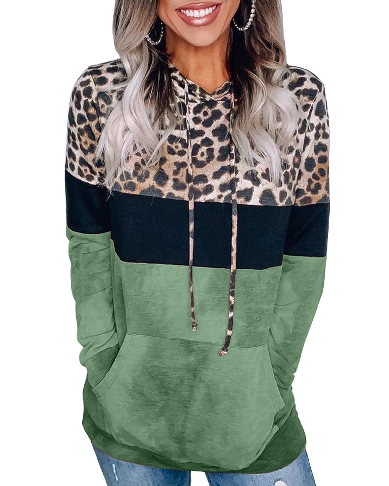 Azura Exchange Leopard Colorblock Hoodie - 2XL