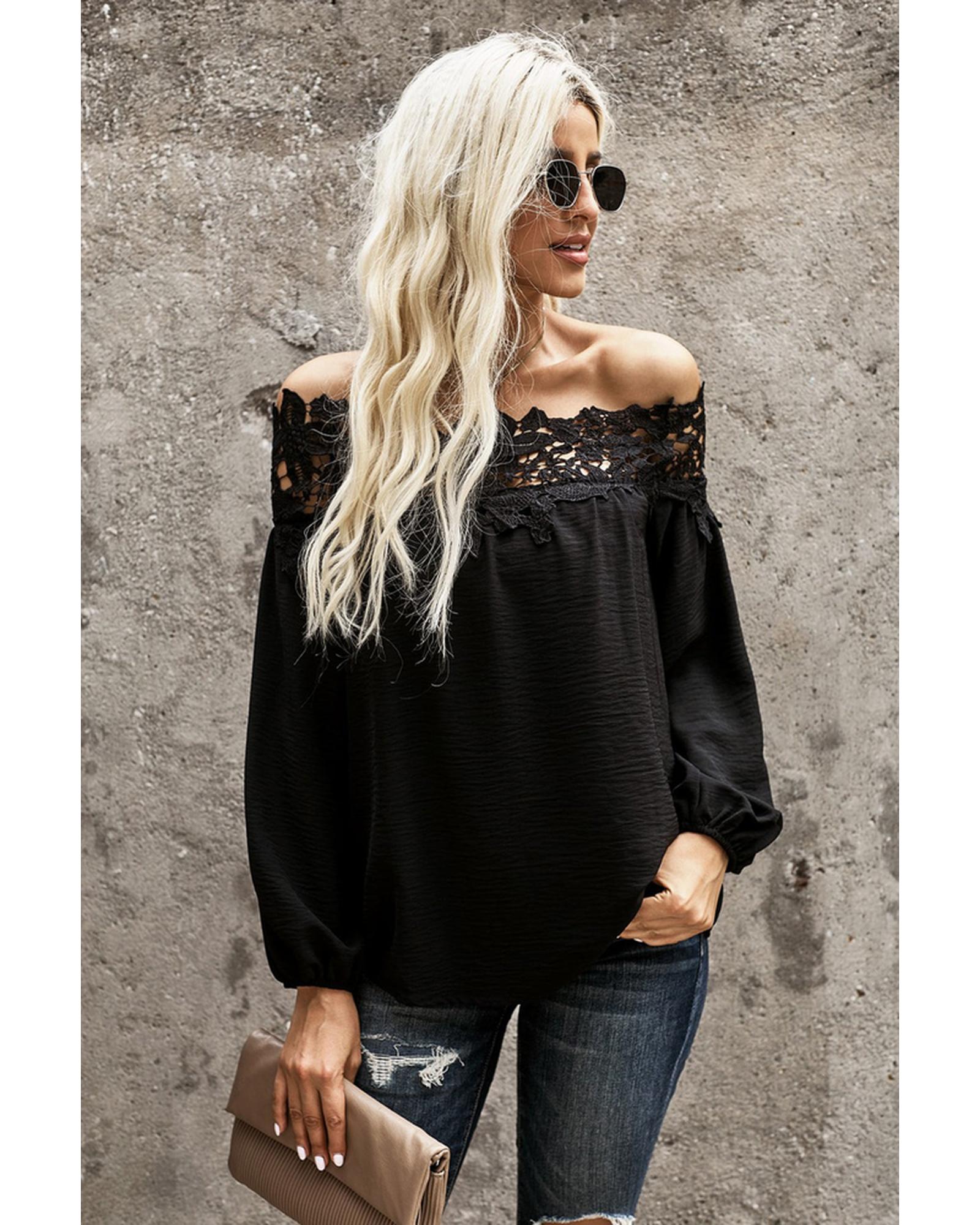 Azura Exchange Lace Off The Shoulder Top - 2XL