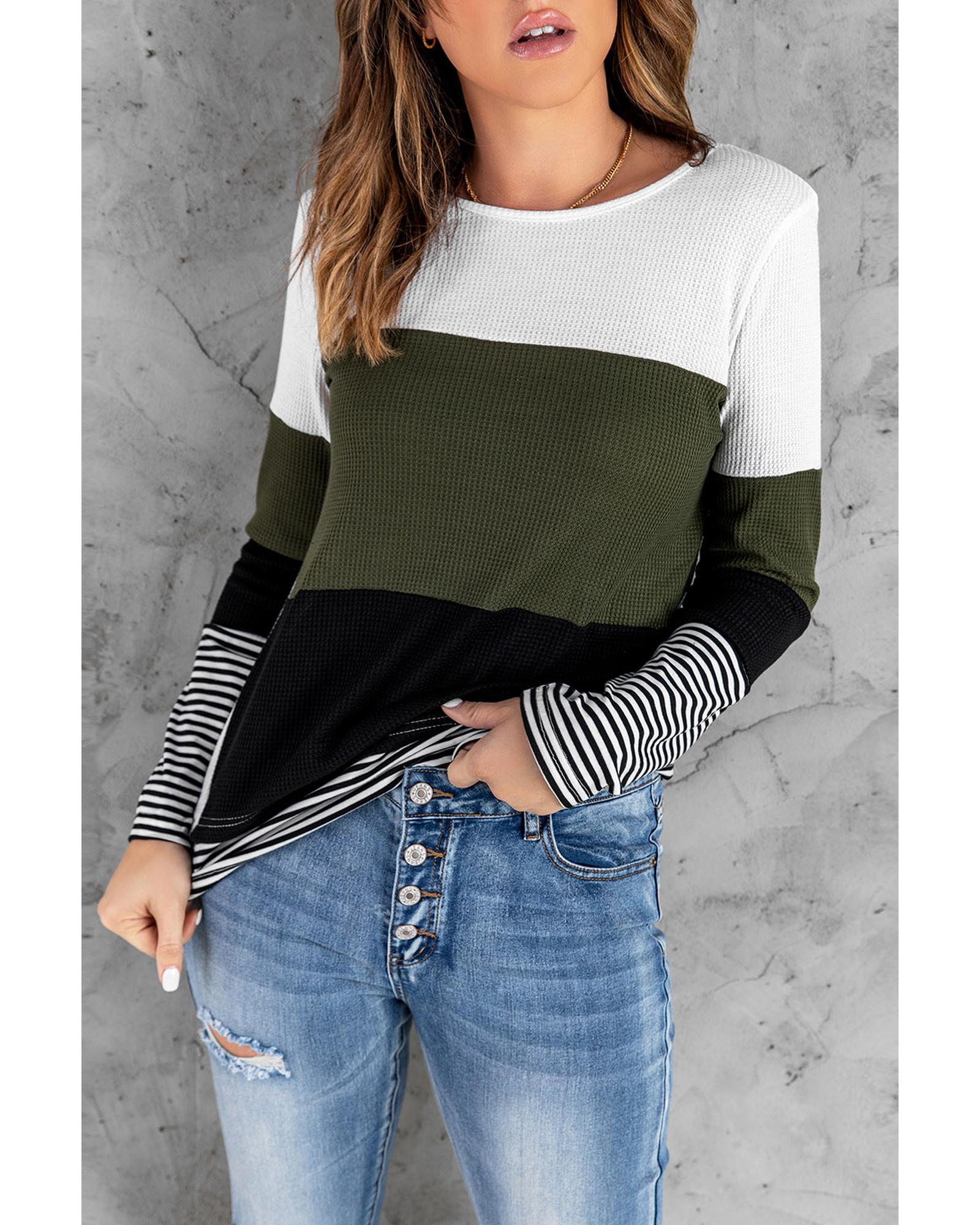 Azura Exchange Colorblock Stripes Top - S