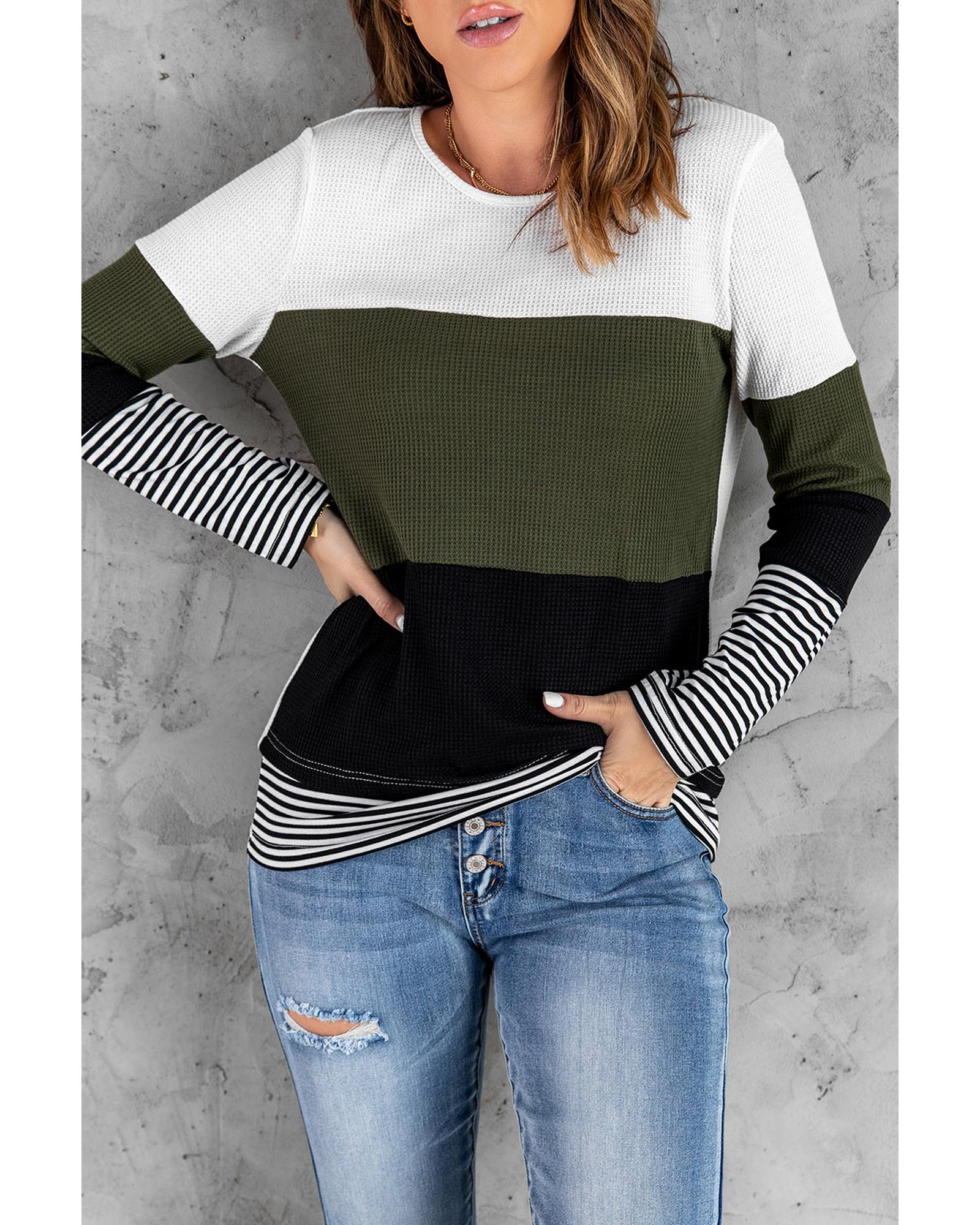 Azura Exchange Colorblock Stripes Top - S