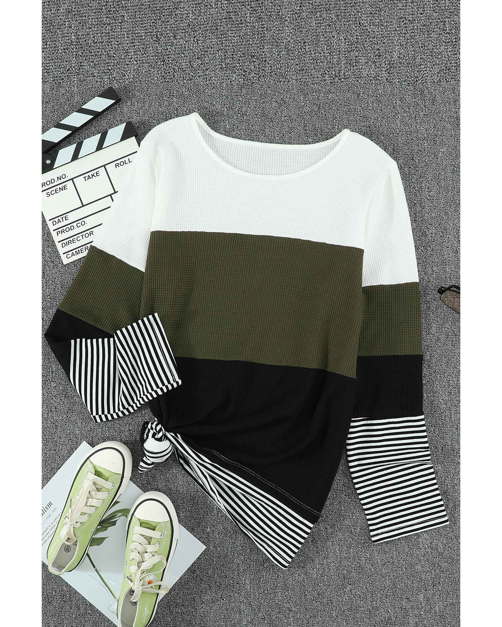 Azura Exchange Colorblock Stripes Top - S