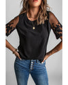 Azura Exchange Lace Sleeve Patchwork Top - S