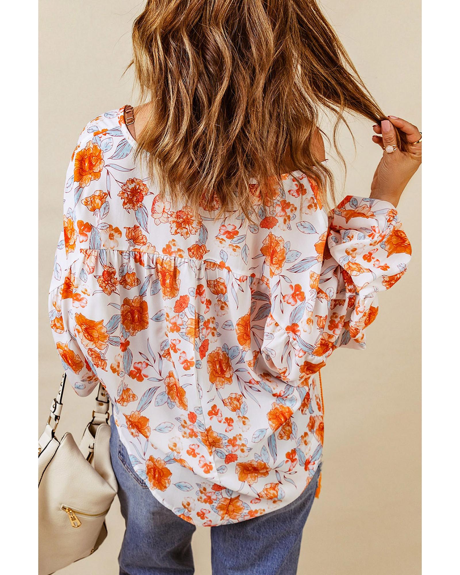 Azura Exchange Floral Print Dolman Blouse - M