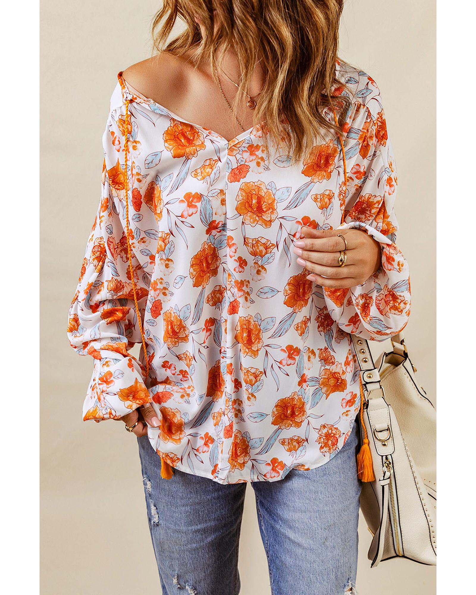 Azura Exchange Floral Print Dolman Blouse - M