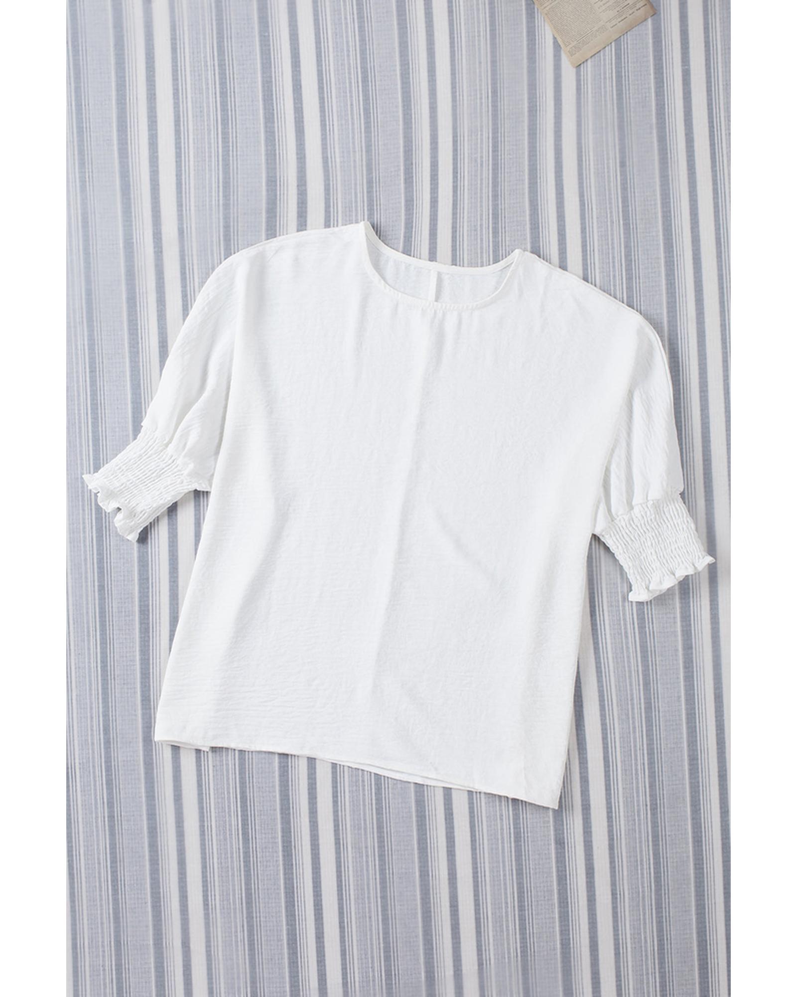 Azura Exchange Shift Top with Smocked Wrist - S