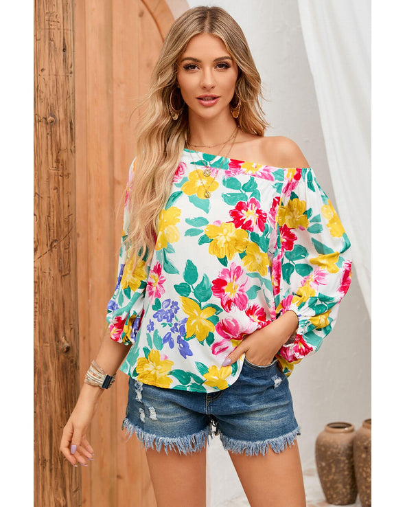 Azura Exchange Floral Off Shoulder Top - L