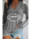 Azura Exchange Game Day Soccer Graphic Print Long Sleeve Top - S