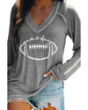 Azura Exchange Game Day Soccer Graphic Print Long Sleeve Top - S